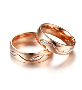 Prémium női karikagyűrű kristályokkal, nemesacélból - rozé arany