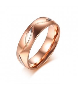 Prémium nemesacél férfi karikagyűrű - rozé arany