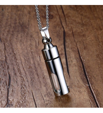 Nyitható nemesacél fiola medál nyaklánccal - ezüst Nyitható nemesacél fiola medál nyaklánccal - ezüst