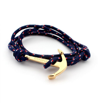 Anchor karkötő aranyszínű horgony dísszel - navy