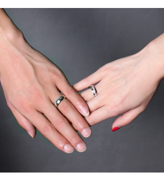 Rozé arany sávos prémium női karikagyűrű nemesacélból