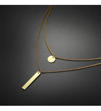 Dupla soros nemesacél nyaklánc arany bevonattal