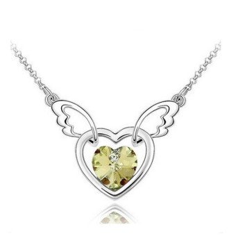 Narancsszínű Swarovski kristályos szív nyaklánc