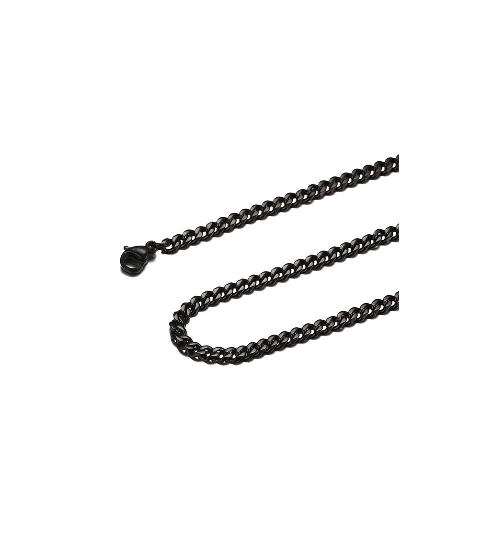 Sűrű láncszemes nemesacél nyaklánc fekete bevonattal (60 cm - 7 mm)
