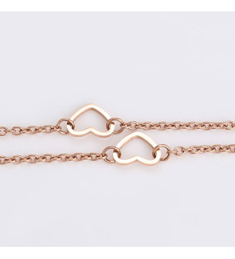 Szív díszes nemesacél nyaklánc rozé arany bevonattal Szív díszes nemesacél nyaklánc rozé arany bevonattal