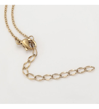 Nemesacél nyaklánc szív és kör medállal, arany bevonattal Nemesacél nyaklánc szív és kör medállal, arany bevonattal