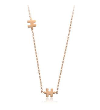 Kulcs és szív nemesacél nyaklánc - rozé arany