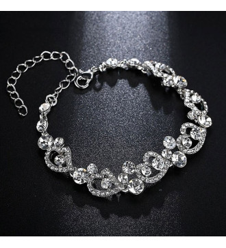 Kristályszív alkalmi karkötő kristályokkal