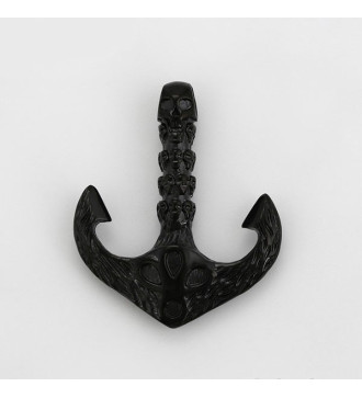 Kalóz horgony - acél medál koponyákkal Kalóz horgony - acél medál koponyákkal