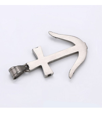 Kereszt & horgony, acél medál nyakláncon Kereszt & horgony, acél medál nyakláncon