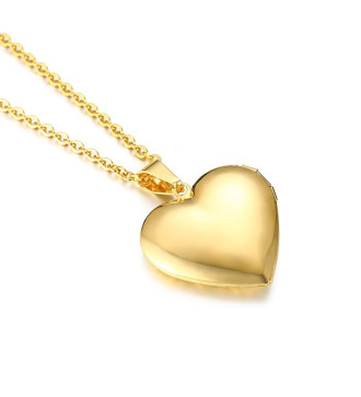 Nyitható nemesacél szív nyaklánc- virág mintával Nyitható nemesacél szív nyaklánc- virág mintával