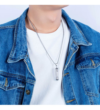 Nemesacél, henger alakú urna medál nyaklánccal Nemesacél, henger alakú urna medál nyaklánccal