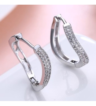 Infinity, kristályos fülbevaló ródium bevonattal