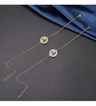 Delfinek, kristályokkal díszített nemesacél karlánc