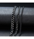 Sűrű láncszemes nemesacél nyaklánc (55 cm - 7 mm) - Fekete