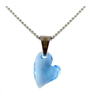 ékszer webshop Világoskék Swarovski kristályos szív nyaklánc