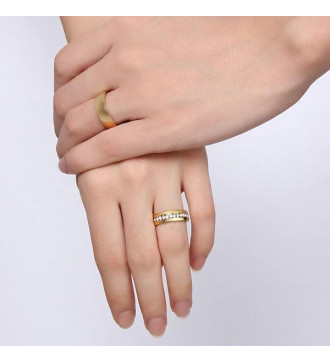 Kristálysoros, női nemesacél karikagyűrű arany bevonattal