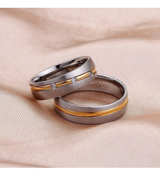 Arany csíkos férfi nemesacél karikagyűrű