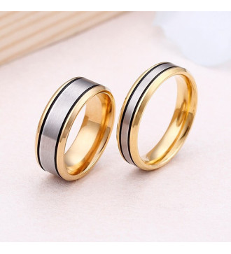 Fekete-ezüst sávos férfi nemesacél karikagyűrű