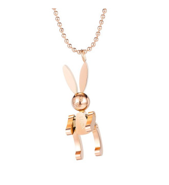 Nemesacél kisállat kegyeleti medál nyakláncon, rozé arany színben