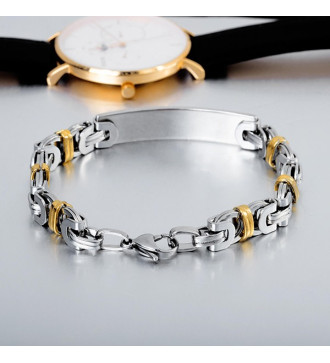 Egyedi láncszemes, gravírozható nemesacél karkötő férfiaknak
