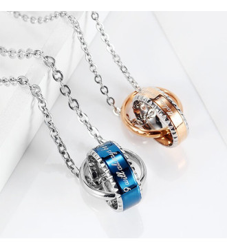 Dupla gyűrűs, nemesacél páros nyaklánc szett - Örökké veled leszek Dupla gyűrűs, nemesacél páros nyaklánc szett - Örökké veled leszek