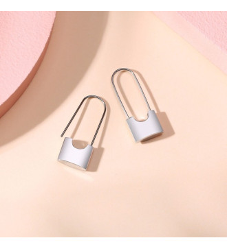 Nemesacél lakat fülbevaló