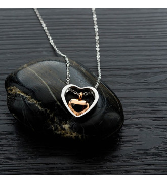 Dupla szív nemesacél kegyeleti medál nyakláncon, tölcsérrel Dupla szív nemesacél kegyeleti medál nyakláncon, tölcsérrel