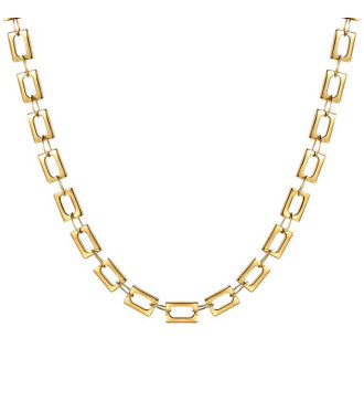 Szív díszes nemesacél nyaklánc rozé arany bevonattal