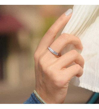 Nemesacél gyűrű meteorit mintával