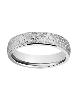 Silva prémium női nemesacél karikagyűrű egyedi mintával, cirkónia kövekkel
