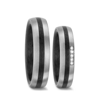 Raven, exkluzív férfi titán karikagyűrű, karbon betéttel