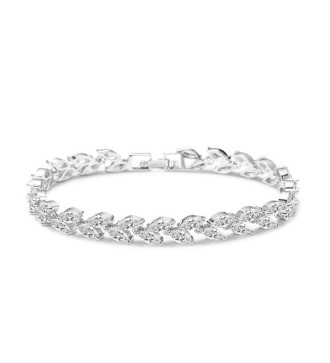 3 részes, kristálylevél esküvői ékszerszett