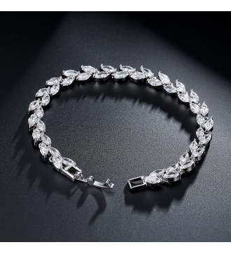 3 részes, kristálylevél esküvői ékszerszett