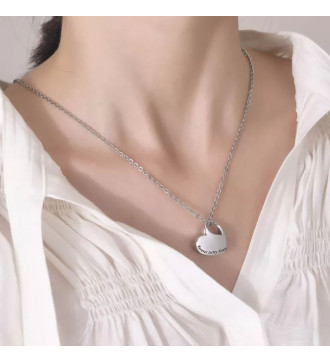 Szív nemesacél kegyeleti medál nyaklánccal, gravírozott szöveggel Szív nemesacél kegyeleti medál nyaklánccal, gravírozott szöveggel