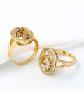 ékszer webshop Cirkónia virágokkal díszített gold filled gyűrű