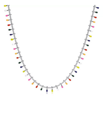 Nemesacél kisállat kegyeleti medál nyakláncon, rozé arany színben