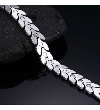 Egyedi láncszemes, nemesacél mágneses karkötő
