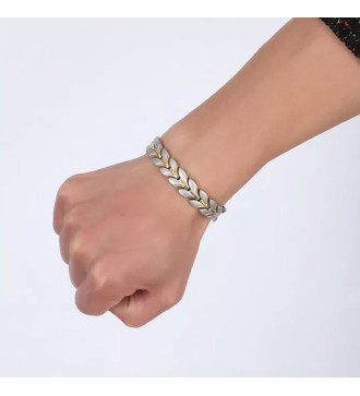 Egyedi láncszemes, nemesacél mágneses karkötő