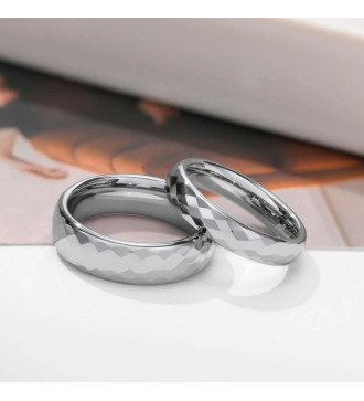 Fazettált csiszolású, prémium férfi tungsten karikagyűrű