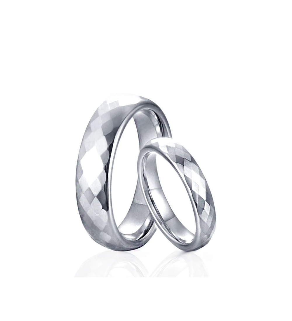 Fazettált csiszolású, prémium női tungsten karikagyűrű