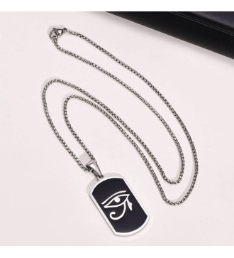 Hórusz szeme, nemesacél medál nyakláncon Hórusz szeme, nemesacél medál nyakláncon