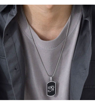 Hórusz szeme, nemesacél medál nyakláncon Hórusz szeme, nemesacél medál nyakláncon