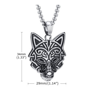 Viking farkas nemesacél medál nyakláncon Viking farkas nemesacél medál nyakláncon