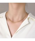 Sodort női nyaklánc orvosi fémből, arany bevonattal