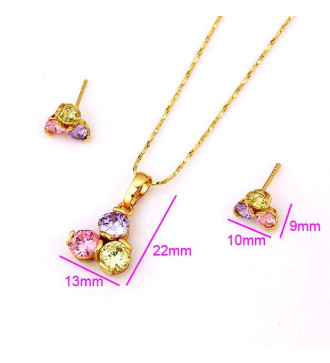 3 köves 18k Gold filled ékszerszett