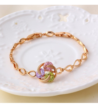 Színes cirkónia köves harmónia karkötő