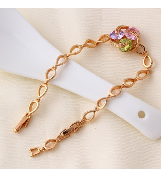 Színes cirkónia köves harmónia karkötő