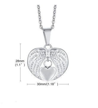 Angyalszárny nemesacél kegyeleti medál nyakláncon, tölcsérrel Angyalszárny nemesacél kegyeleti medál nyakláncon, tölcsérrel