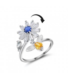 Virág és méhecske, forgó relax gyűrű